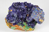 Sparkling Azurite Crystals with Malachite - Laos #178155-1
